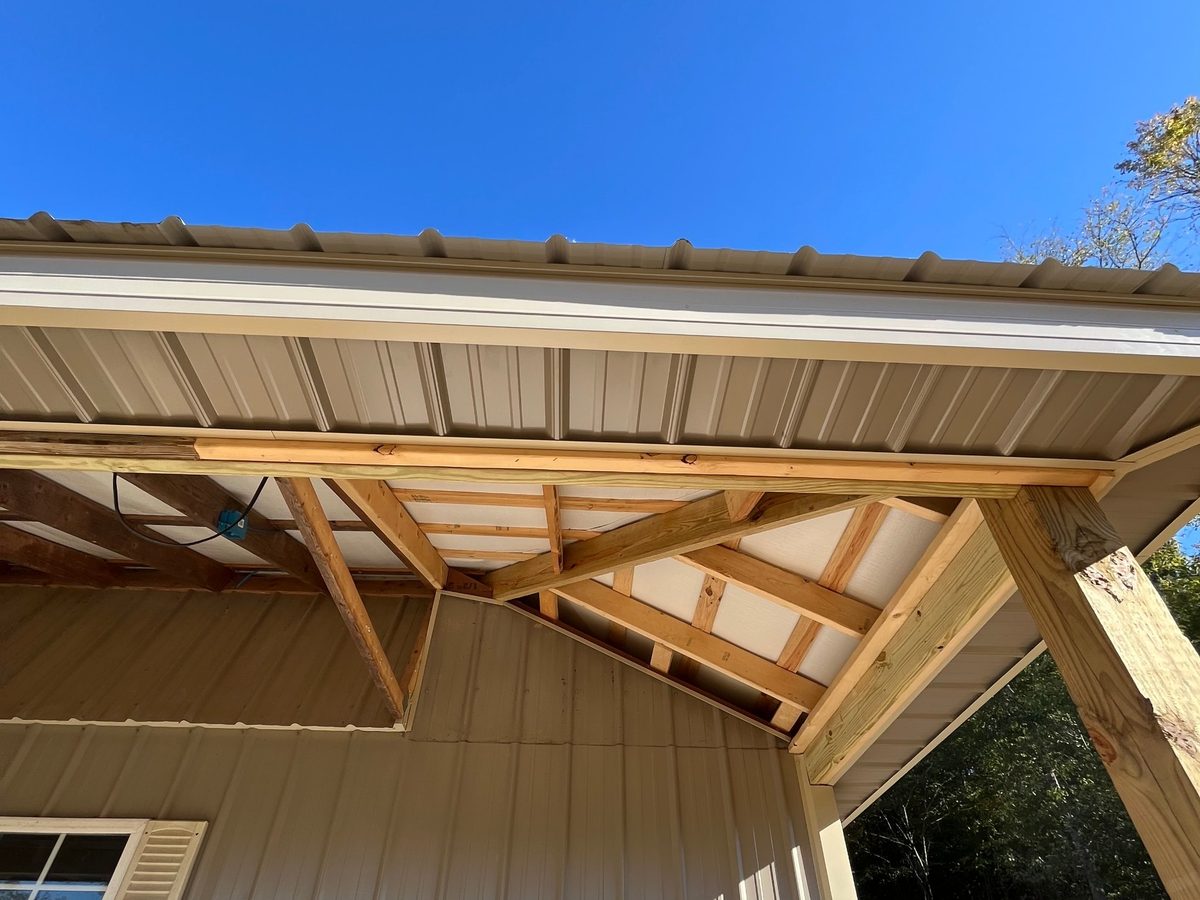 Porch roof framing
