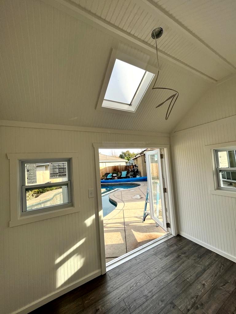 Poolside studio with skylight